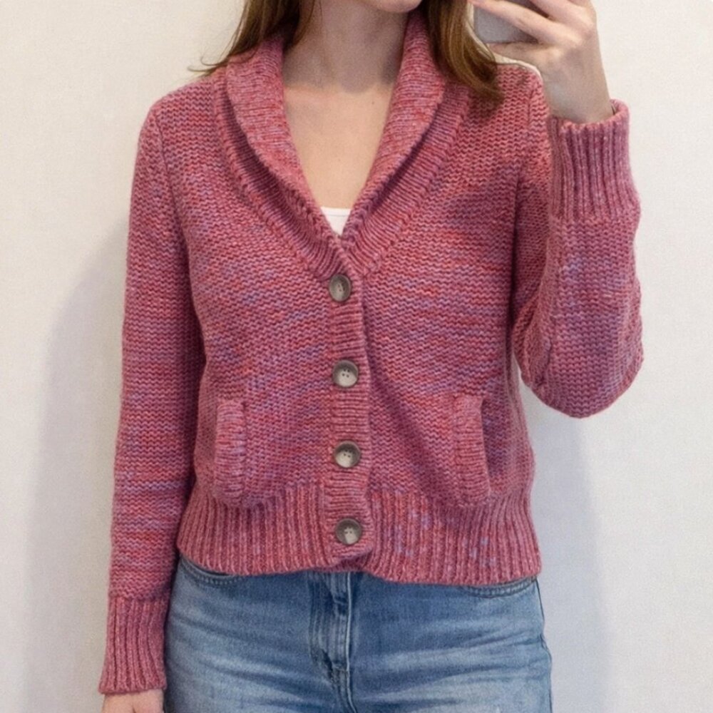 Rabbit Hair & Wool Blend Cardigan - Oversized Size Small‎